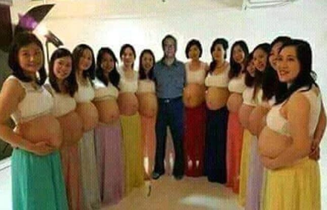 man with 13 pregnant wives