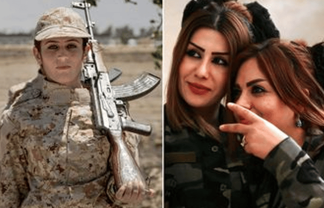Female Kurd soldiers fighting ISIS