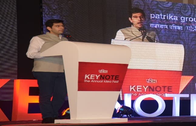 Raghav Chaddha in Patrika key note 2016