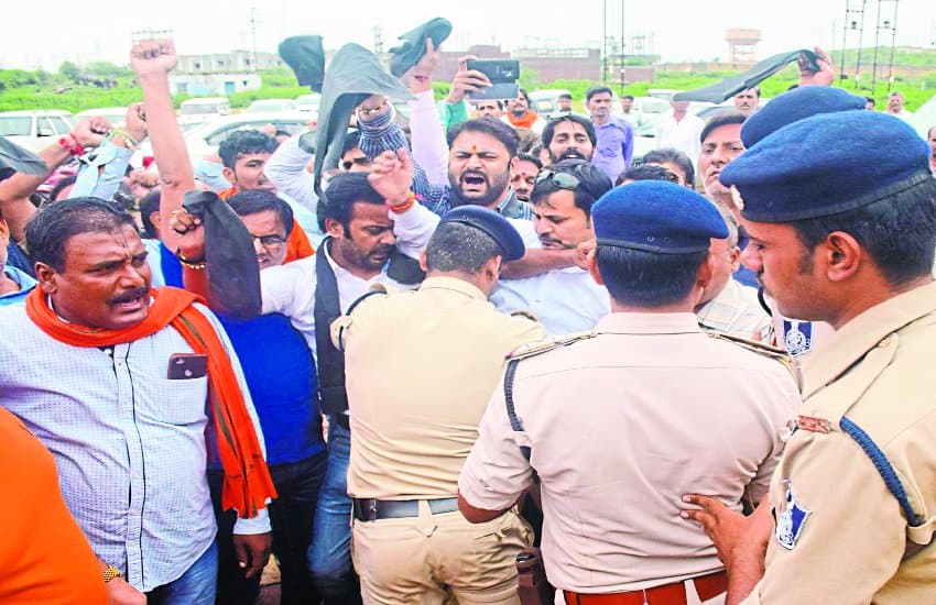 SCST Act BJP state president tries to show black flags