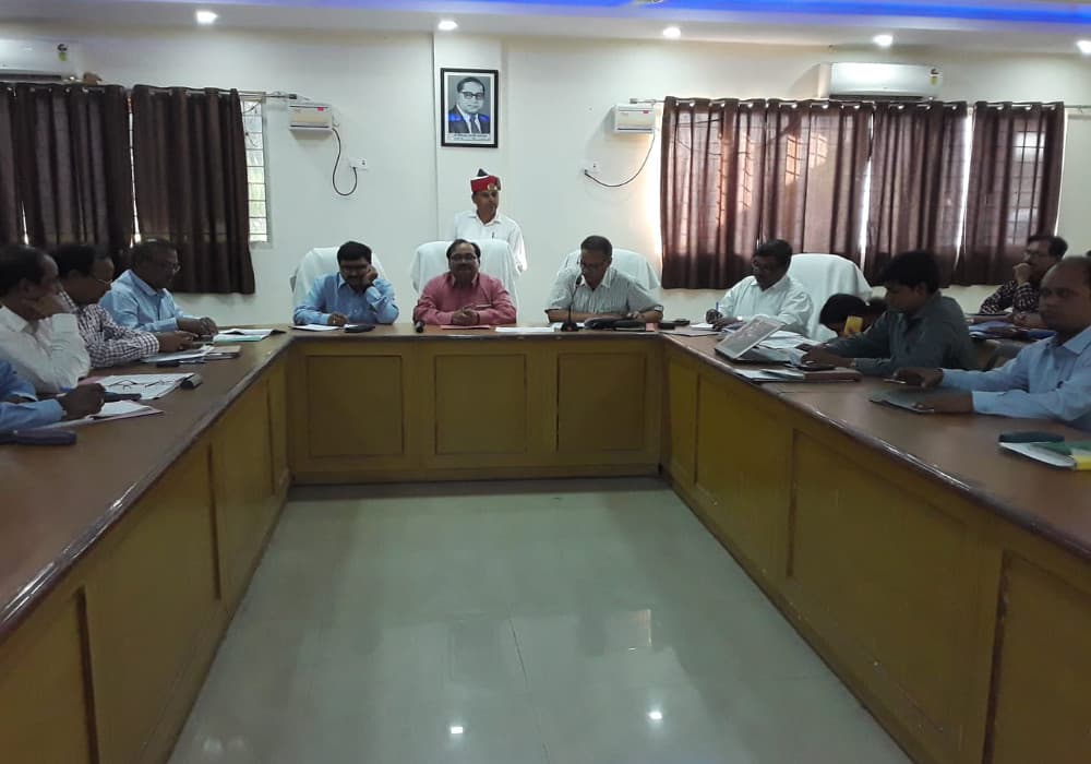 DM Shrikant Mishra meeting with officers in Auraiya