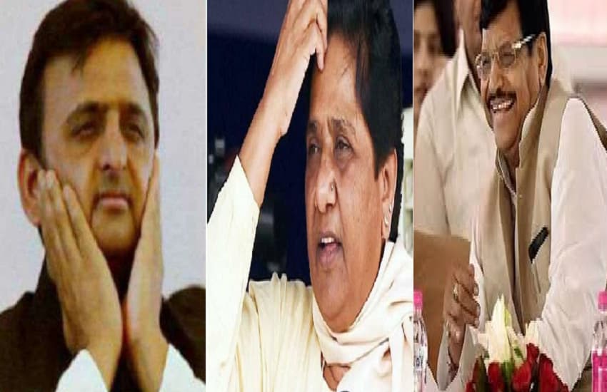 Mayawati, shivpal yadav and Akhilesh Yadav