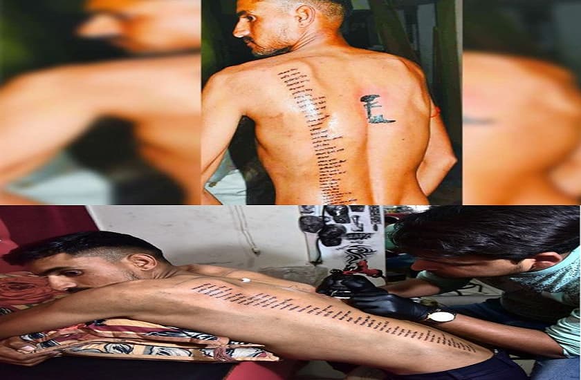 bikaner man gave tribute to 71 martyrs tattooed their name in on body