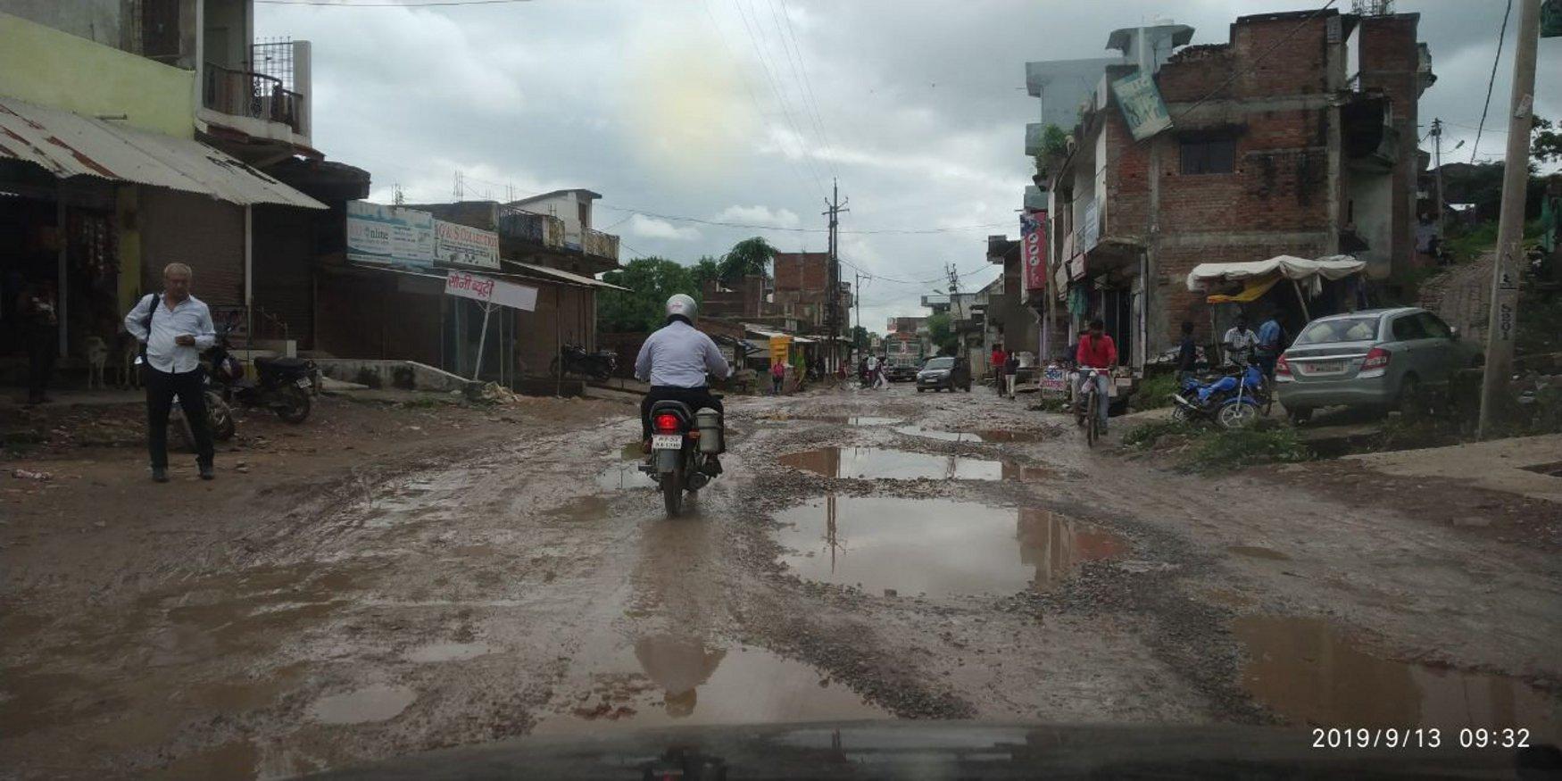 The crumbling road of Churhat became a problem for people