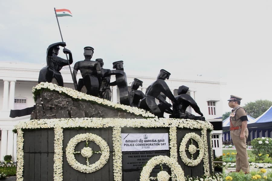 Tamilnadu dgp tripathi pays homage policemen commemoration day