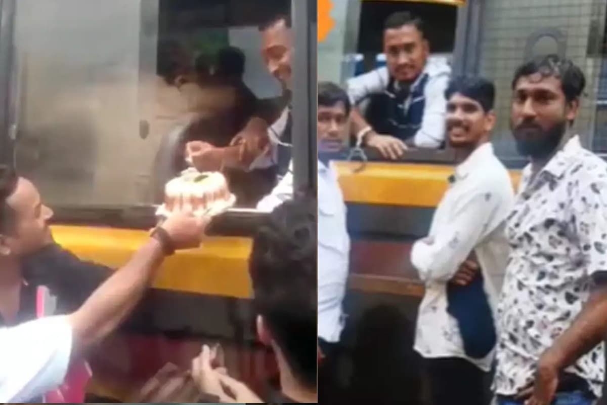 Murder accused Roshan Jha cuts birthday cake inside police van at Kalyan court in Thane