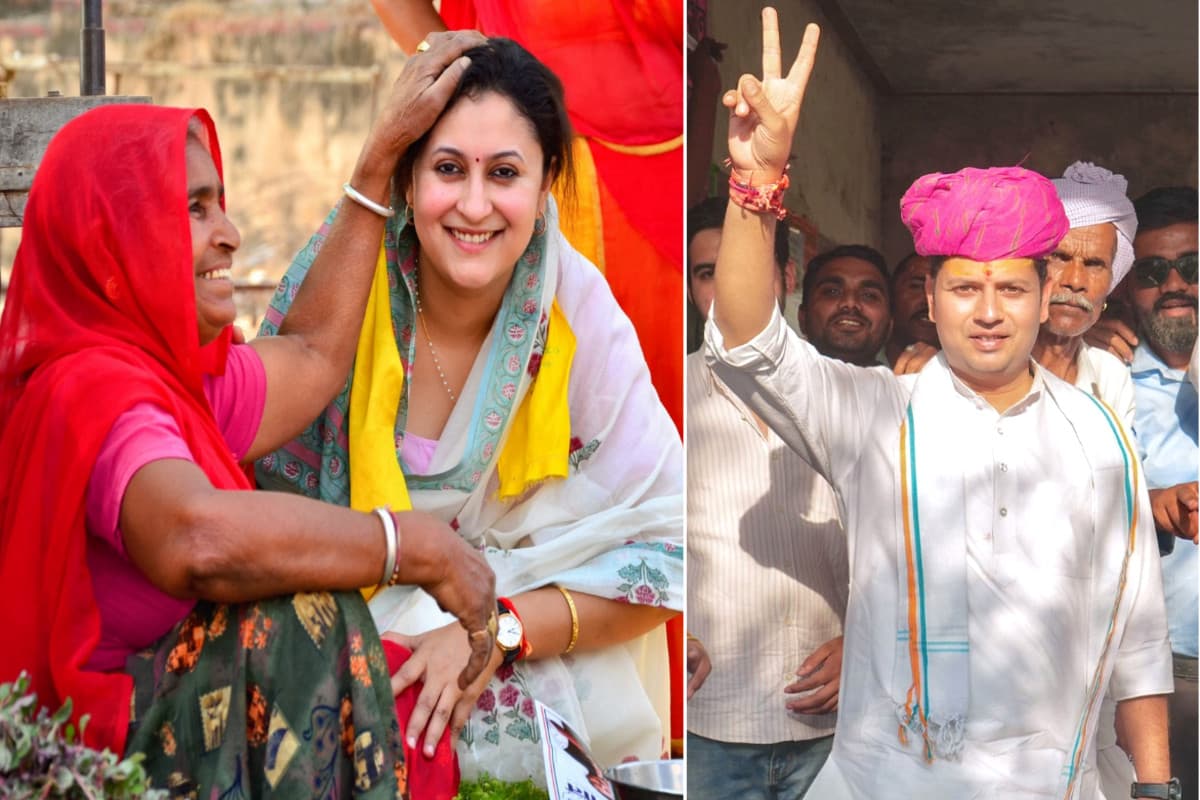 jalore congress vaibhav gehlot wife himanshi vote appeal viral video