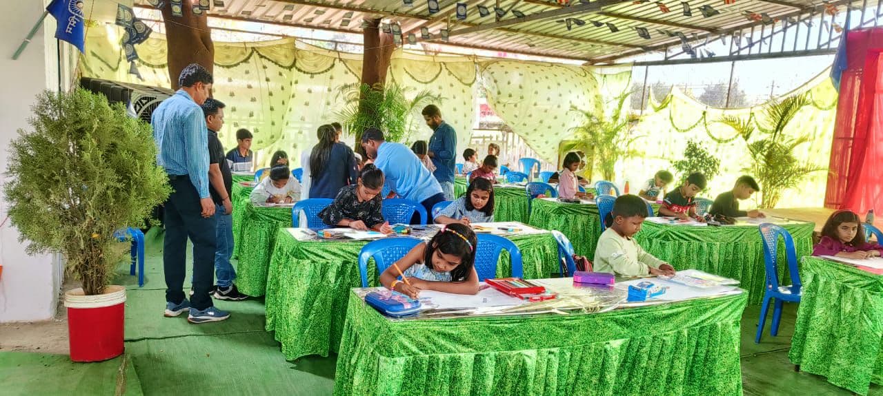 Painting and general knowledge competition was held, children showed their skills.