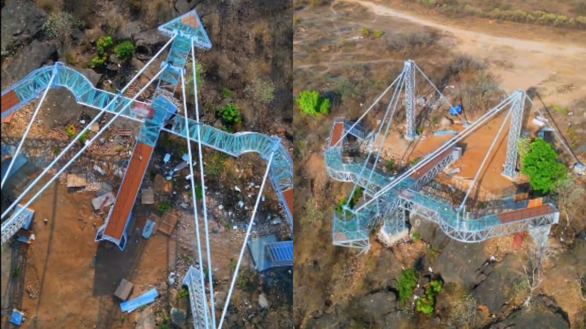 Uttar Pradesh's first glass sky walk bridge built in Chitrakoot looks like Lord Ram's bow and arrow