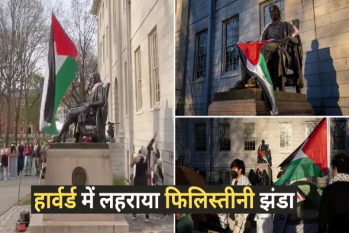 Protest in US Universities: Anti-Israelis waved Palestinian flag instead of American flag at Harvard University