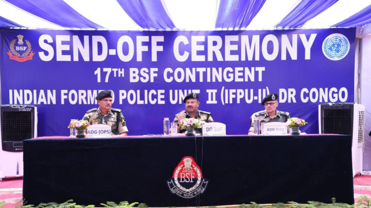 160 member contingent of 17th battalion of BSF leaves for UN peacekeeping operation in Beni