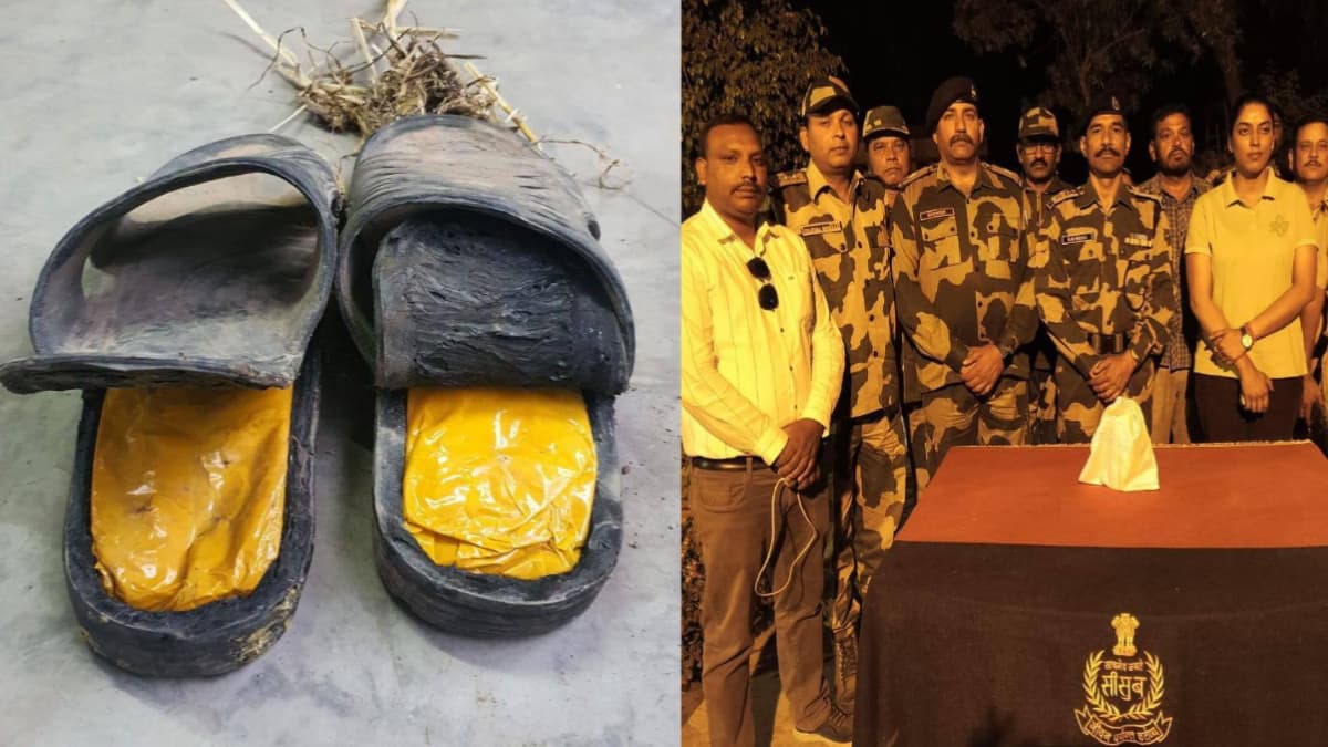 BSF tore the intruder's sandal one kilo of heroin was found!