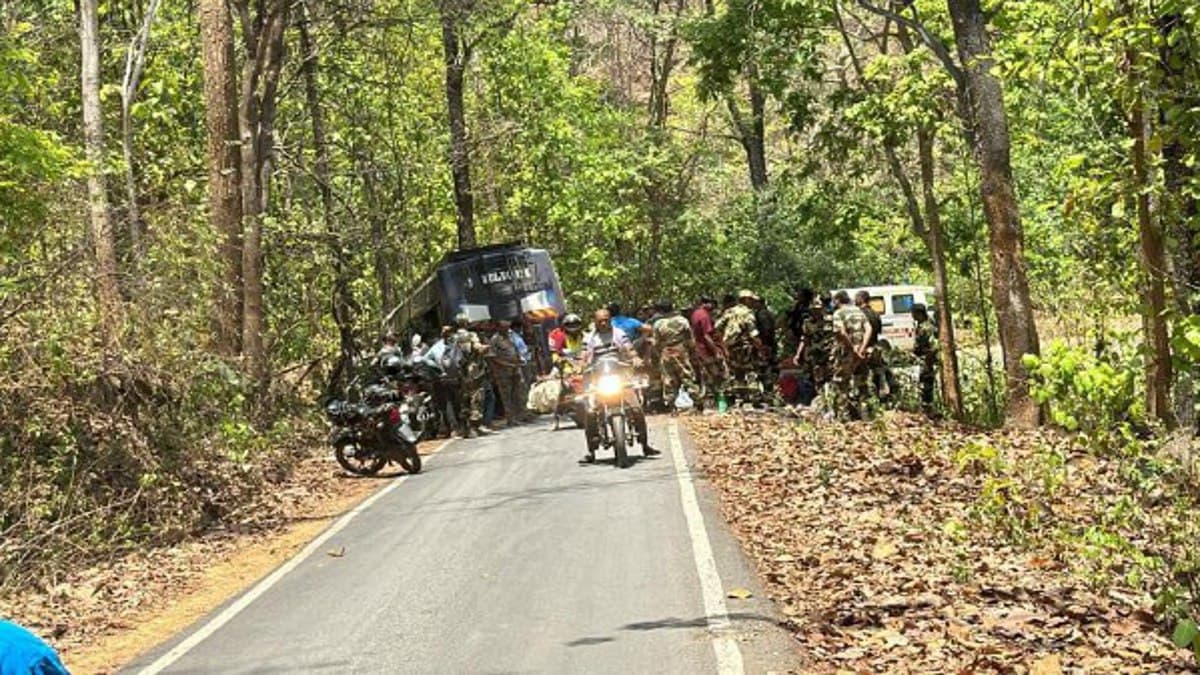 Bus accident in forest