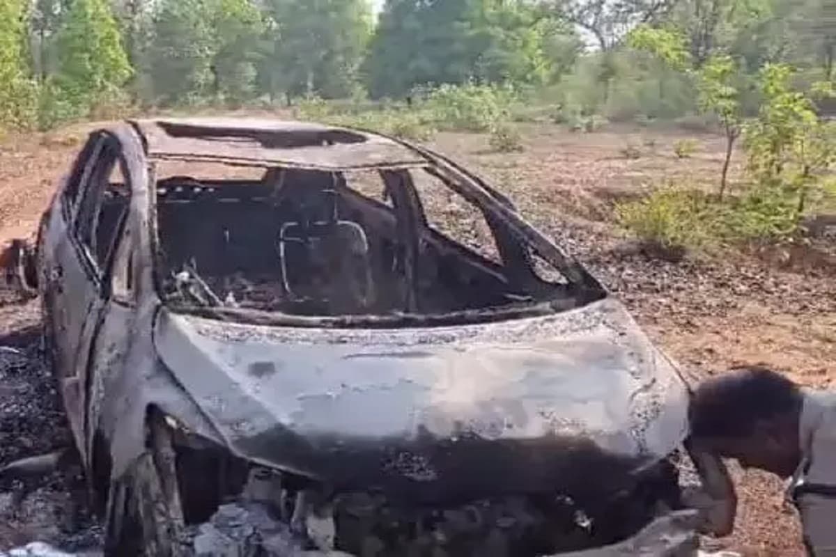 fire car in korba, korba accident news, cg hindi news,
