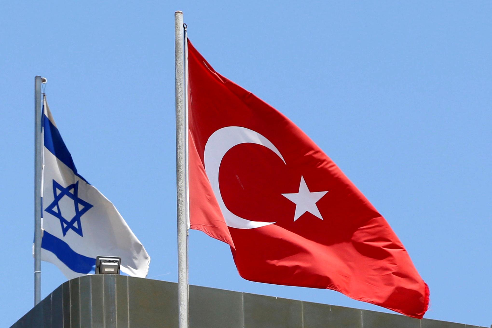 Flags of Israel and Turkey