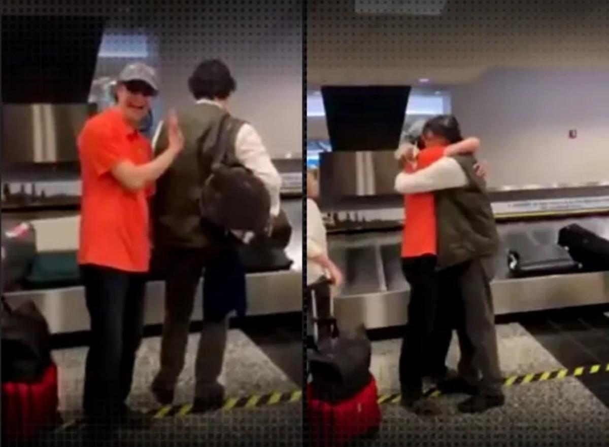 Man surprises his brother who he hasn’t seen in 20 years at airport