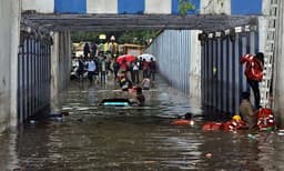 PHOTO कई इलाकों में भारी बारिश, महिला टैकी की मौत, पेड़ गिरे, वाहन डूबे