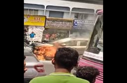 चेन्नई में सरे राह धूं धूं कर जली कार... देखें वीडियो