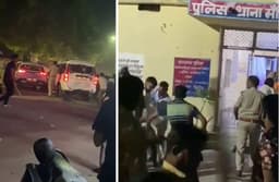हरियाणा के बदमाशों ने की फायरिंग, पुलिस ने थाने के बाहर जमकर की ठुकाई, देखें वीडियो