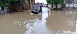 श्रीकरणपुर में 38 एमएम बरसात, मौसम सुहाना, गलियों में नजर आया पानी-पानी