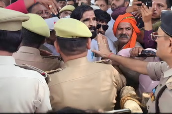 BJP विधायक और पुलिस के बीच तीखी नोकझोंक, केंद्रीय मंत्री का चल रहा था नामांकन 