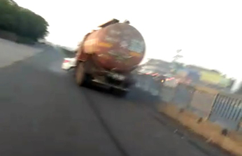 SURAT VIDEO/ ट्रक के ब्रेक फेल, कार को 500 मीटर घसीटा