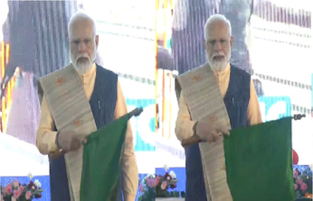 PM Modi In Chhattisgarh : पीएम मोदी ने ताड़ोकी-रायपुर रेल सेवा को दिखाई हरी झंडी, देखें video