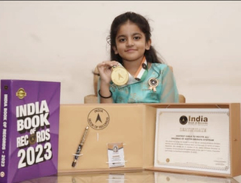 7 साल की कृषा वैष्णव का इंडिया बुक ऑफ रिकॉर्ड में नाम दर्ज