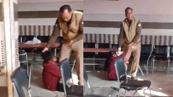Video: बाल नोंचा, फर्श पर घसीटा, दारोगा की दबंगई का वीडियो वायरल