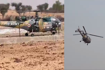 डीडवाना में सेना के दो हेलिकॉप्टर की इमरजेंसी लैड़िग, 10 मिनट बाद ही वापस भरी उड़ान; देखें VIDEO