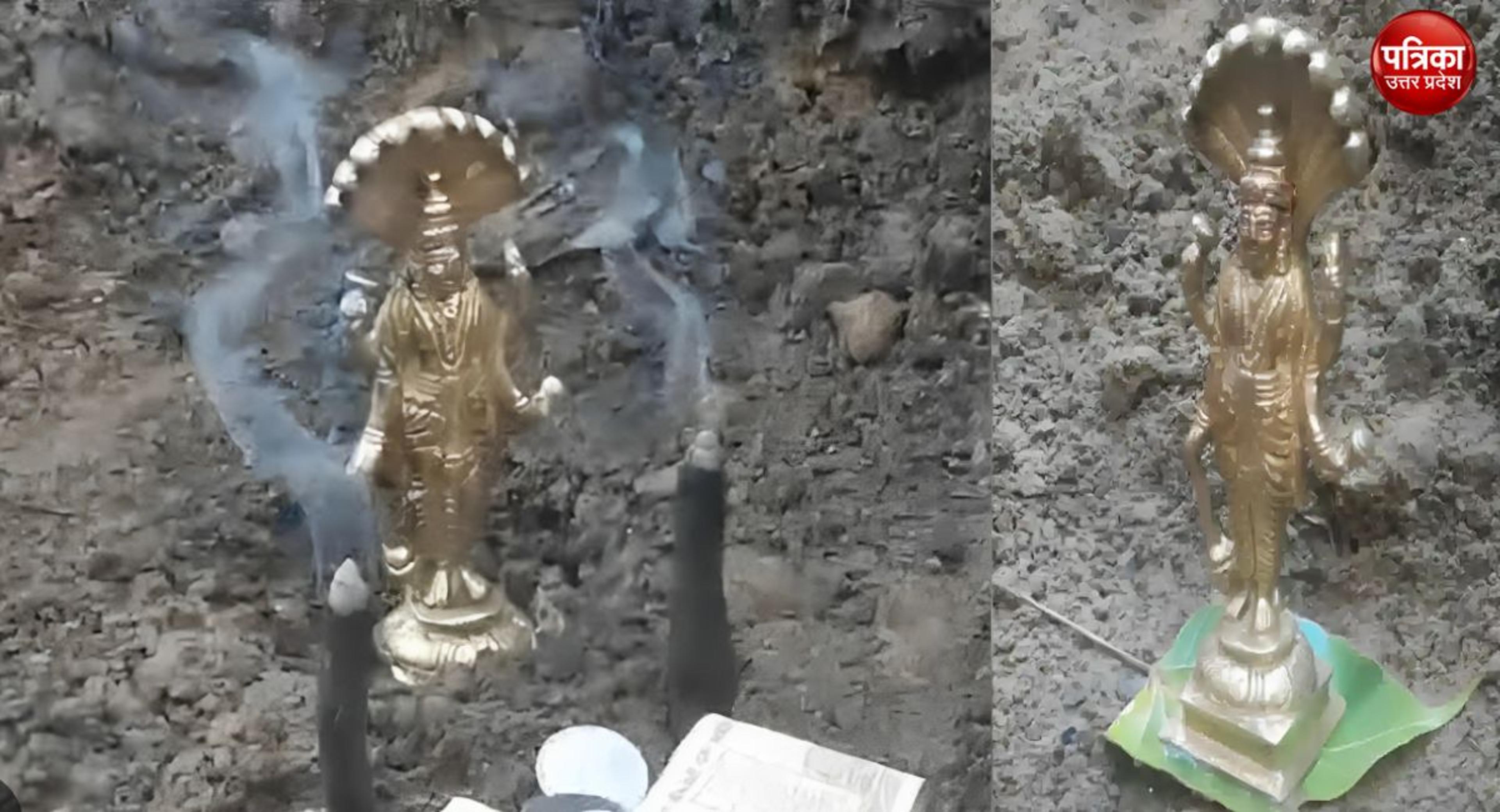 Video: जमीन से प्रकट होते भगवान विष्‍णु का वीडियो, शेषनाग भी साथ में दिखे
