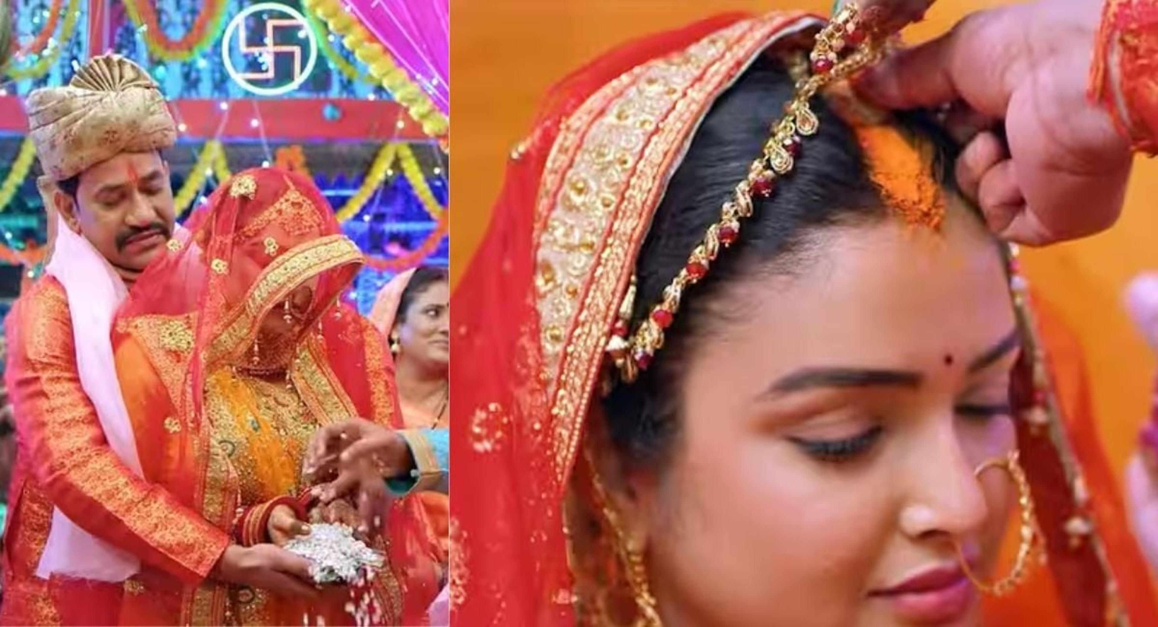 निरहुआ ने रचाई भोजपुरी सुपरस्टार आम्रपाली दुबे से शादी! मांग में भरा सिंदूर तो तस्वीरें हुईं वायरल