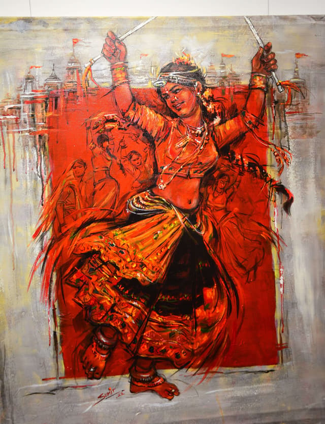 आर्टिस्ट सुब्रता गंगोपाध्याय ने अपनी रचना में कृष्णप्रियायों को  रंगों के साथ कैनवास पर जीवित किया...देखें तस्वीरें