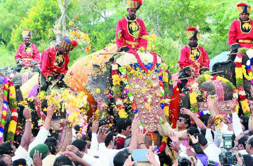 elephants मैसूरु रवाना हुआ छह दशहरा हाथियों का पहला जत्था