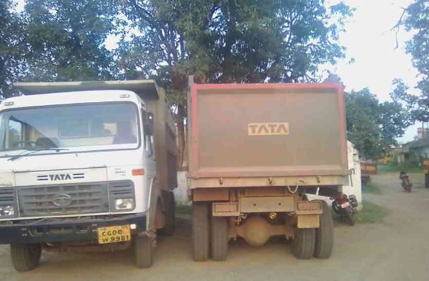 karywahi अवैध गौण खनिज परिवहन करते दो डम्पर वाहन जब्त