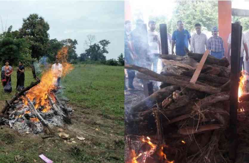 Sons not reach the funeral of mother दो तस्वीरें : दो बेटे नहीं पहुंच सके मां को मुखाग्नि देने, इधर आठ बेटियों ने किया पिता का अंतिम संस्कार