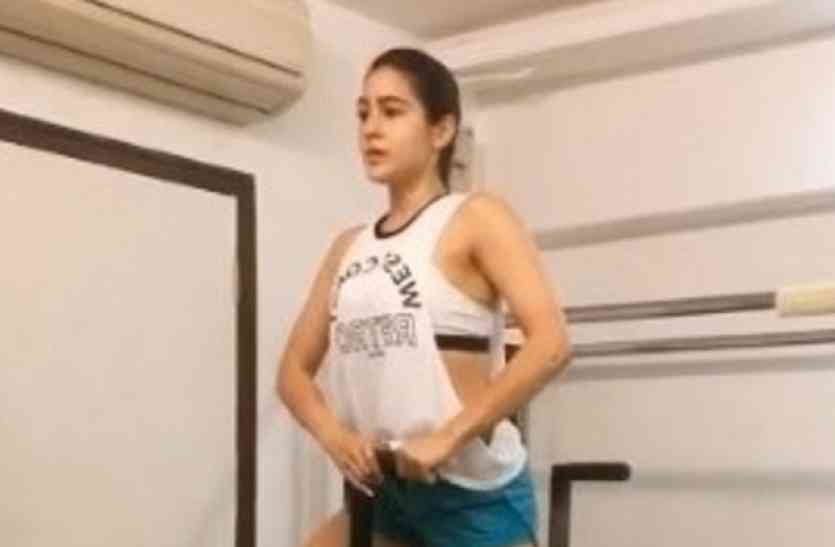 Sara_Ali_Khan सैफ अली खान की बेटी सारा का वर्कआउट वीडियो हुआ वायरल, आप भी देखें