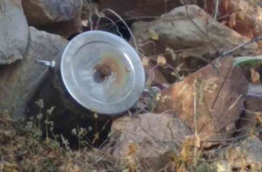 चंदौली के नक्सल प्रभावित क्षेत्र नौगढ़ के जंगल में मिला बम चंदौली के नक्सल प्रभावित क्षेत्र नौगढ़ के जंगल में मिला बम
