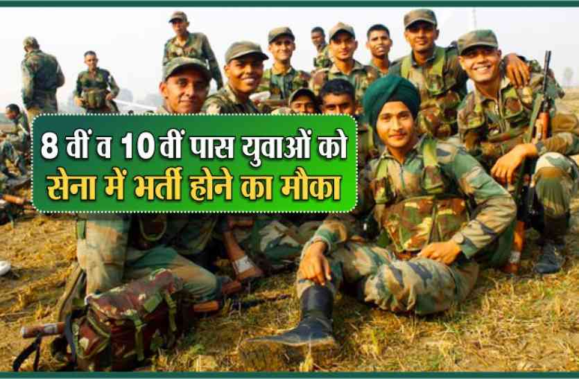 Latest Police Defence Jobs notifications,Police Jobs notifications, Defence Jobs notifications,Defence Jobs, gwalior news, gwalior news in hindi, mp news 8वीं व 10वीं पास युवाओं के लिए सेना में भर्ती होने का सुनहरा मौका, ऐसे करें एप्लाई