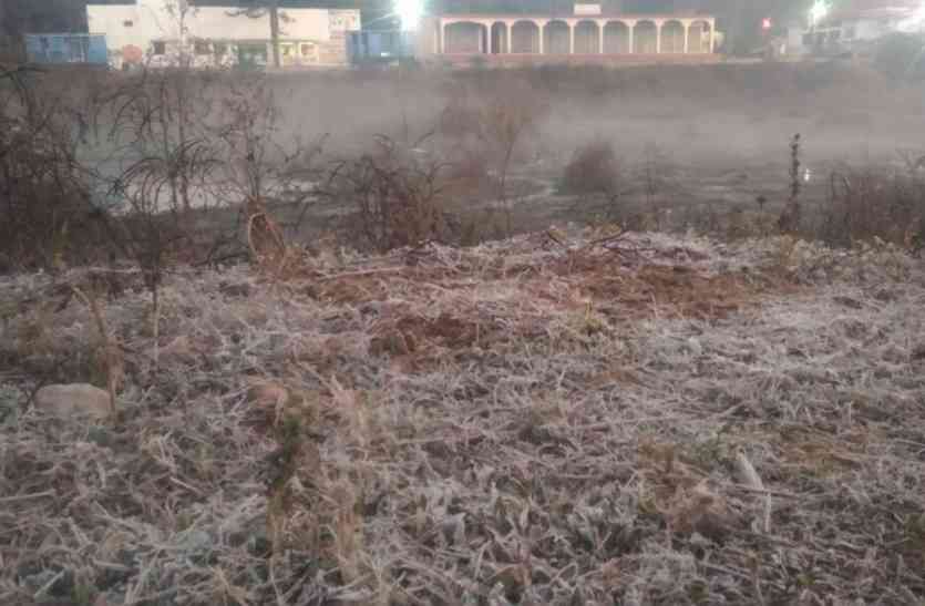 The cold freezing snow falling in the city of the state प्रदेश के इस शहर में पड़ रही गजब की ठंड, जमने लगी बर्फ