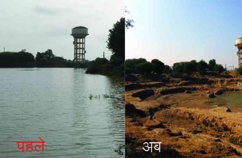Deep water level, dried pool गहराता जल स्तर, सूखे ताल तलैया
