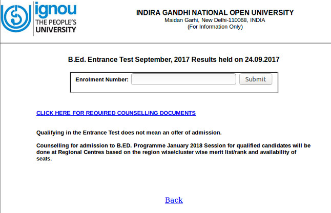 how-to-check-ignou-bed-entrance-exam-result-2017-ignou-b-ed-entrance