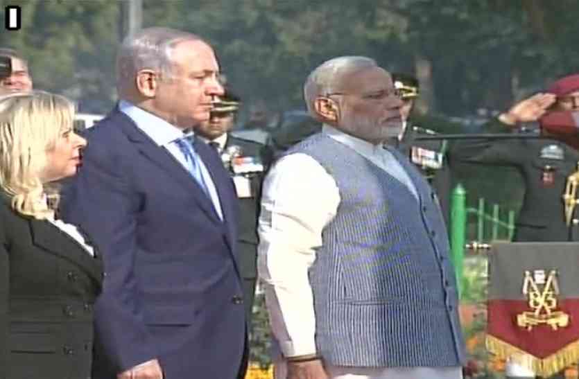 LIVE:Israel PM Netanyahu & PM Modi attend ceremony to mark renaming of Teen Murti Chowk as Teen Murti Haifa नेतान्याहू ने भारत की जमीं पर रखा पैर, मोदी ने शालोम नमस्ते हैशटैग के साथ किया ट्वीट