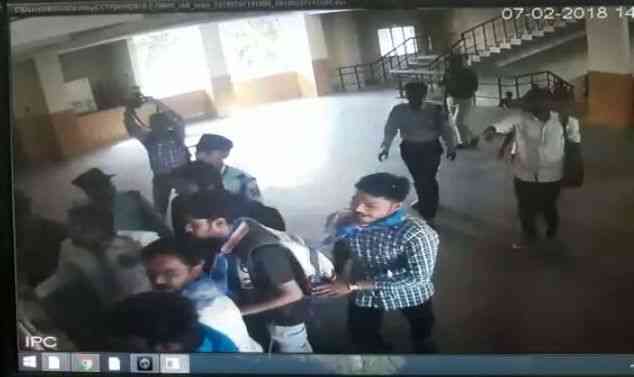 NSUI protest in veer narmad south gujarat university