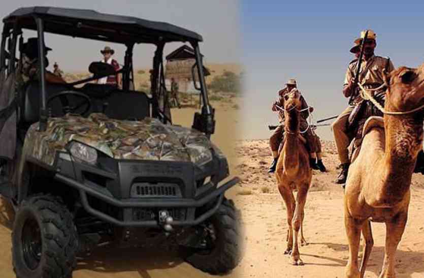 BSF Patrolling राजस्थान के रेगिस्तान में ऊंटों की ताकत के आगे हारी मशीनों की ताकत