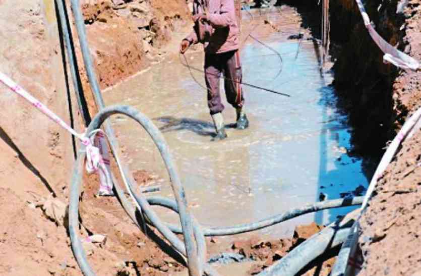 Construction of Sewer,Shahid crossroads,accident zone बाड़मेर के शहीद चौराहे पर चल रहा नाला निर्माण बन सकता है हादसे का जोन, मंडराता रहेगा खतरा,जानिए पूरी खबर