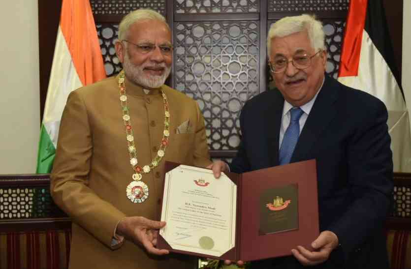 modi फिलिस्तीन ने दिया PM नरेंद्र मोदी को सबसे बड़ा सम्मान, राष्ट्रपति ने प्रोटोकॉल तोड़ किया स्वागत