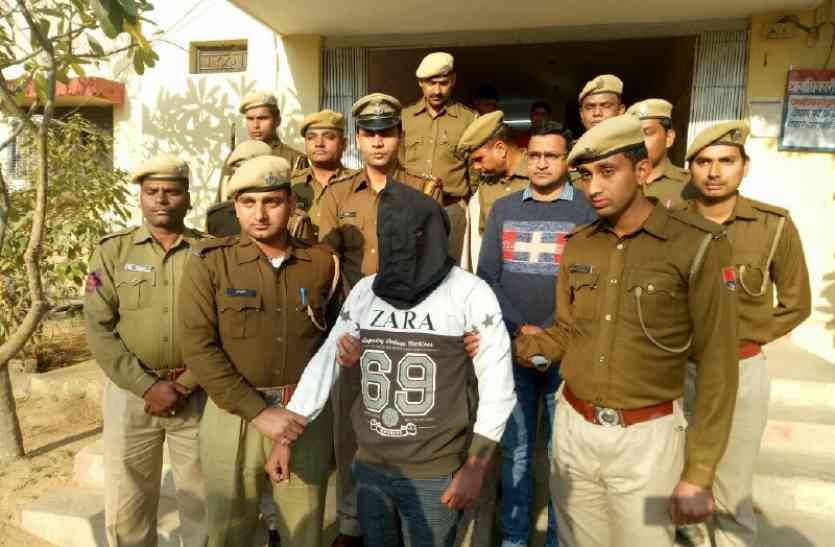 police arrest last criminal of neemrana loot case नीमराणा में ज्वेलर से लूट का आखिरी आरोपित काणा गुर्जर गिरफ्तार, यहां छिपा हुआ था