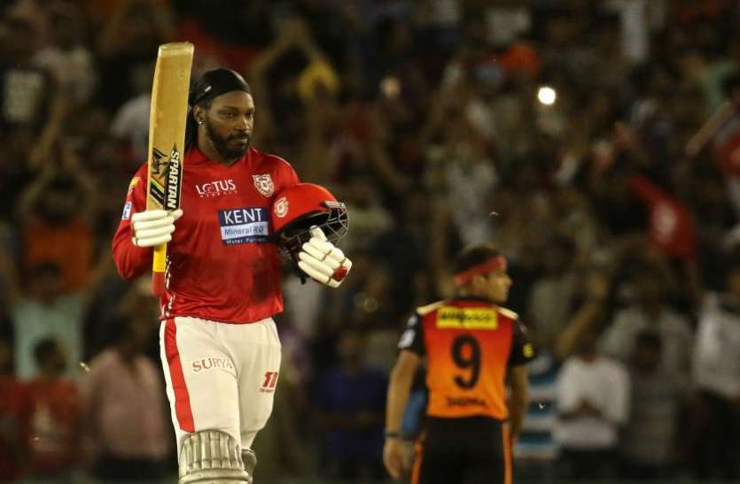 Chris Gayle Gives Credit To Virendra Sehwag For His 100 In Ipl 2018 Ipl 2018 38 स ल क उम र म क र स ग ल न जड शतक इस प र व भ रत य बल ल ब ज क द य इसक श र य Patrika News