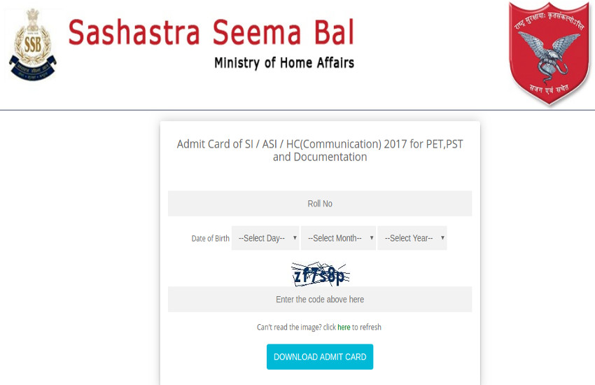 Admit Card Of SI ASI HC Communication 2017 For PET,PST In SSB - Admit Card  of SSB SI / ASI / HC(Communication) : शारीरिक दक्षता परीक्षा के लिए प्रवेश  पत्र जारी | Patrika News